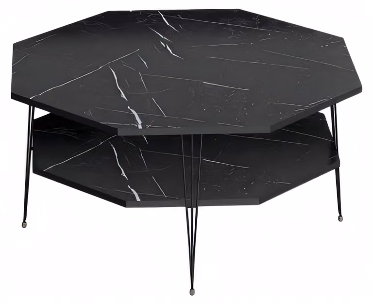 Eleganter schwarzer Couchtisch aus Holz für modernes Wohnzimmer