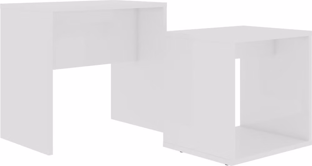 Tavolino da Salotto Bianco 48x30x45 cm in Legno Multistrato
