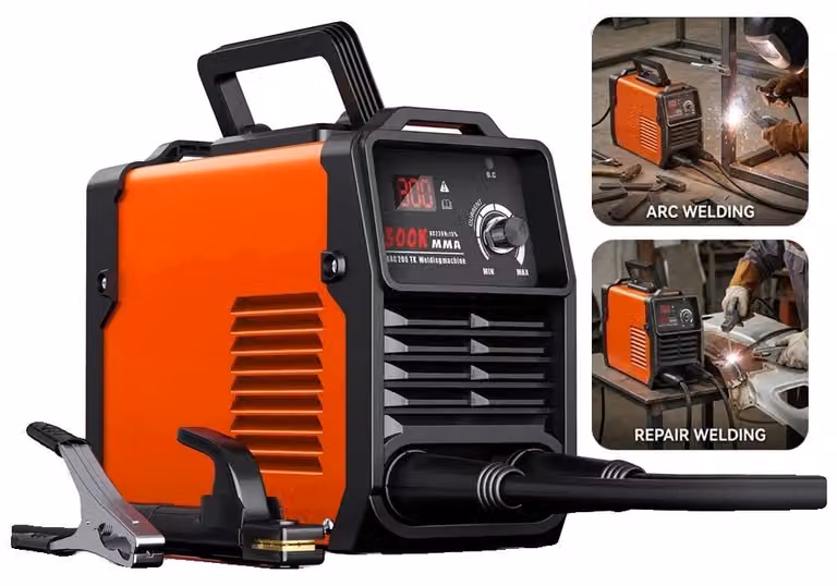 Saldatrice elettrica, design portatile, tecnologia inverter IGBT, supporta elettrodi da 2,5/3 mm, controllo automatico dell'alimentazione del filo, caratteristiche di sicurezza