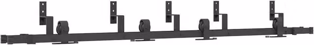 Kit di Binari per Porte Scorrevoli in Acciaio Nero Opaco CFW1051054 Lunghezza: 213,5 cm