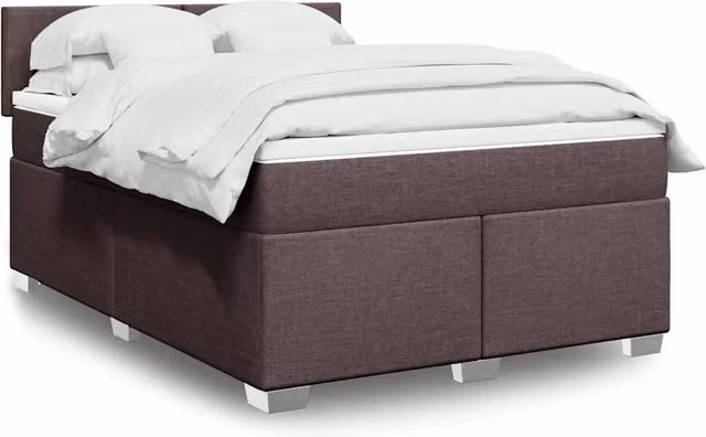 Giroletto a Molle con Materasso Marrone Scuro 140x190cm Tessuto 3288179