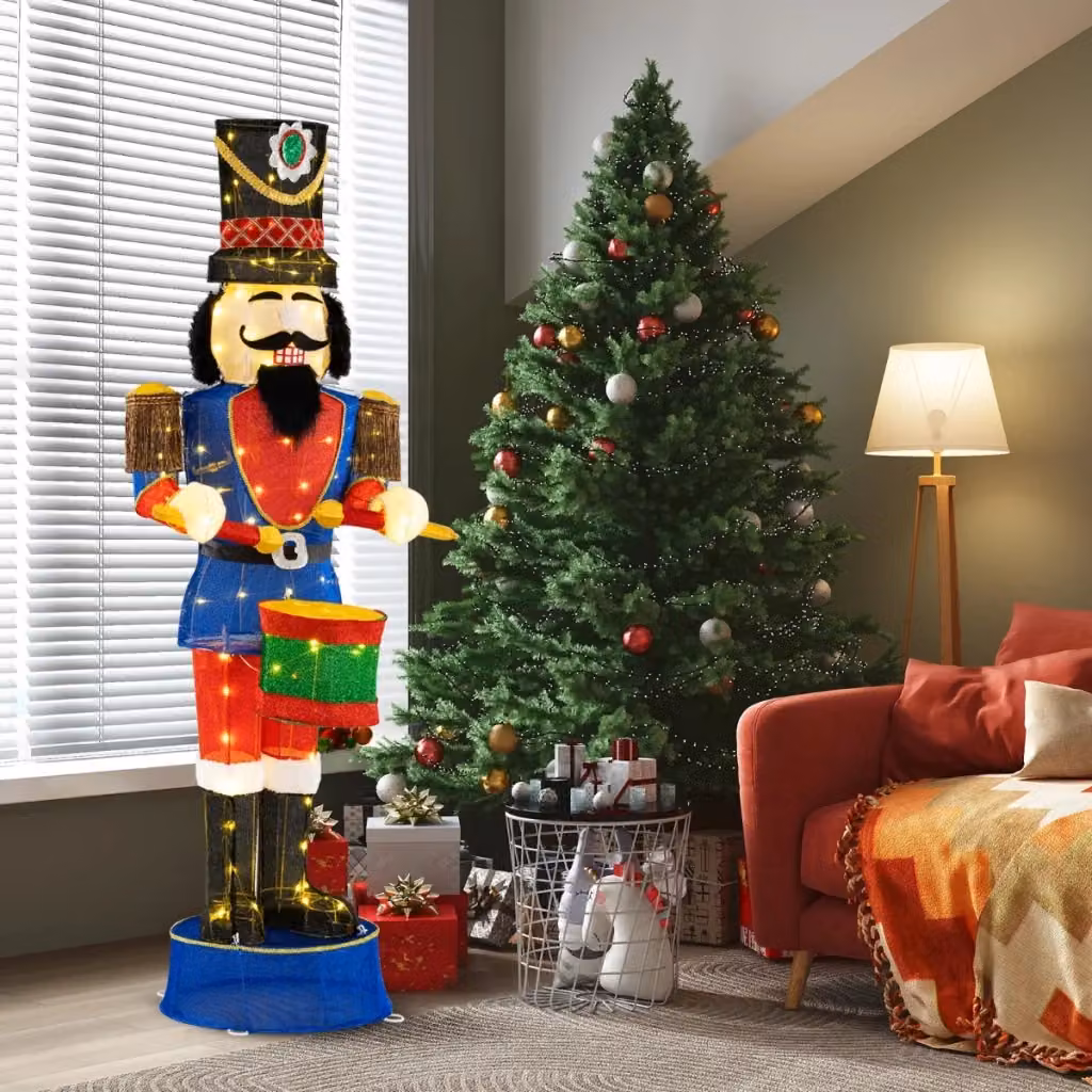 Soldato di Natale 3D con tamburo e 100 luci LED multicolore, Altezza: 185 cm – 2