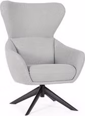 Poltrona girevole lounge HAILEY Bizzotto in tessuto grigio