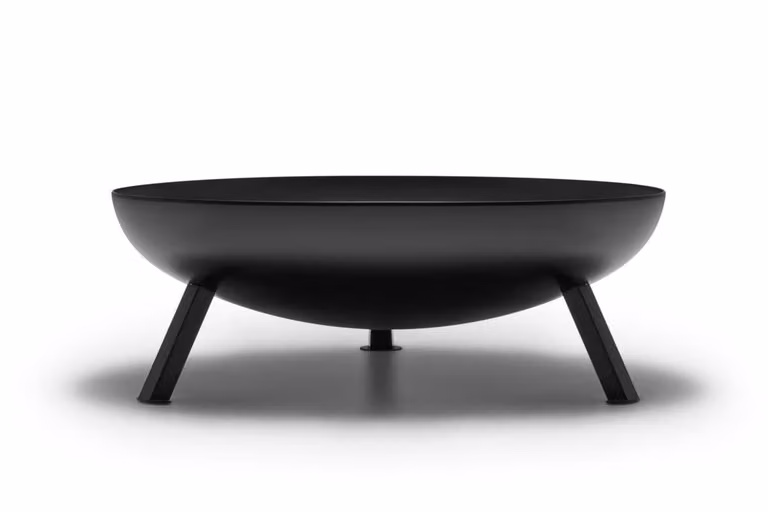 Il Favilla - Focolare Bombe in acciaio nero (3 mm, verniciato a polvere), Ø 64,5 cm - 15 kg - focolare resistente alle intemperie per il giardino e il patio