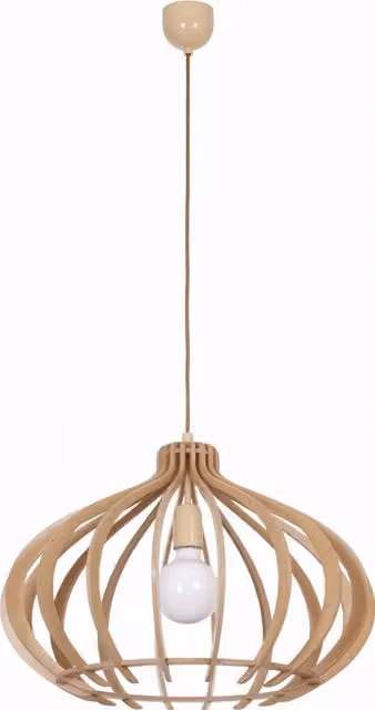 Lampada a sospensione Nowodvorski Lighting IKA in legno e metallo, Ø 51 cm, dimmerabile e con altezza regolabile, attacco E27