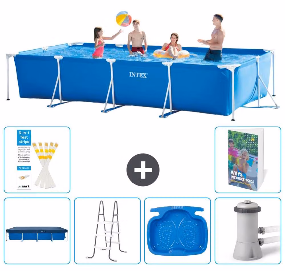 Piscina fuori terra rettangolare - 450x220x84 cm - composta da 5 elementi, modello S140