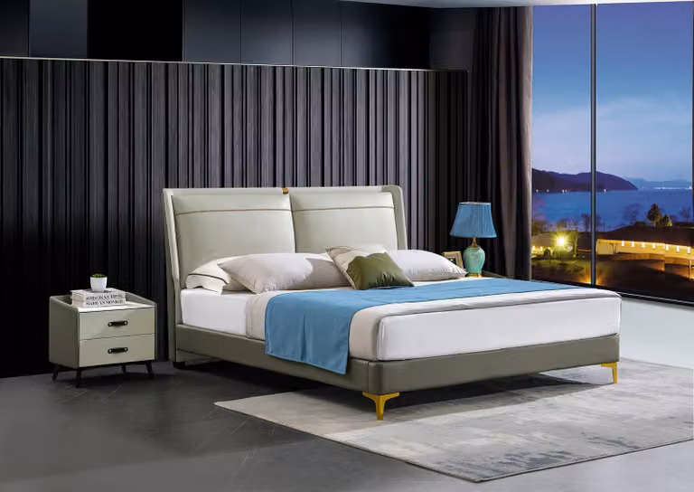 Luxus Schlafzimmer Möbel Design Bett Polster Ehe Betten Doppelbett Gepolstert