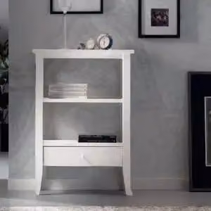 Consolle in legno massiccio Shabby chic bianco opaco