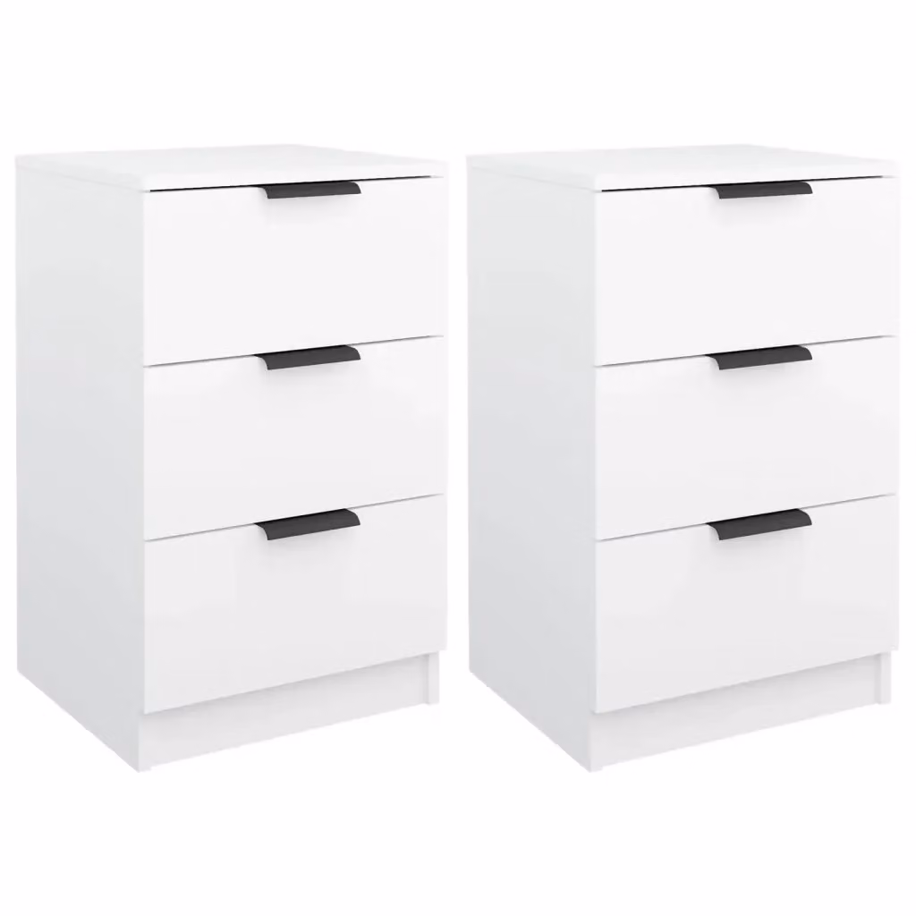 Set di 2 comodini sospesi Design Mania bianchi opachi L/P/H: 40 x 36 x 65 cm – 2