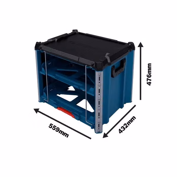 Scaffale Modulare Bosch Professional L-BOXX Contractor Rack 2 Blu in Metallo e Plastica, impilabile, L/P/H: 55,9 x 47,6 x 43,2 cm – 2
