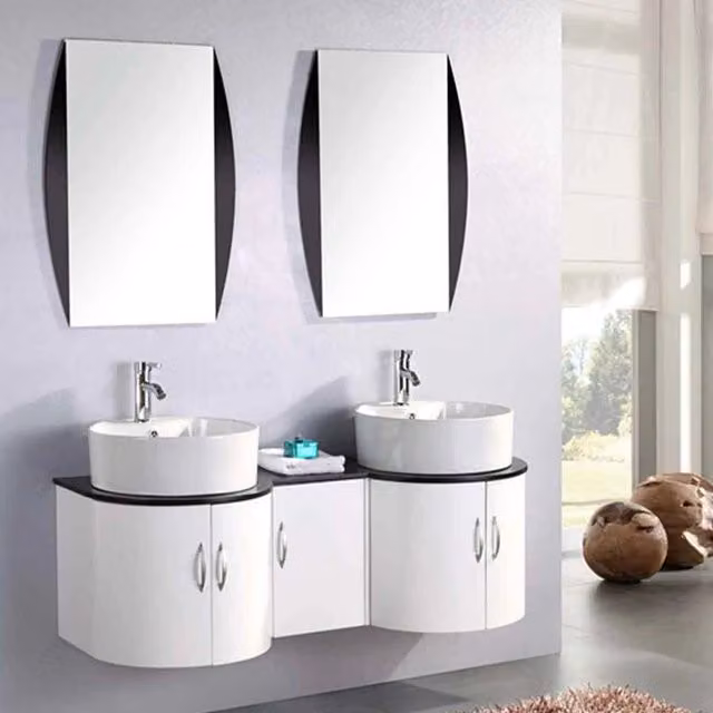 Mobile Bagno Moderno Tiger Simbashopping Bianco con Lavabo e Armadietto Specchio, L: 138 cm, P: 50 cm, H: 50 cm