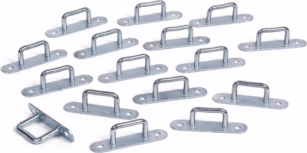 Set di 16 occhi rettangolari con piastra di base (7,3 x 1,2 cm)
