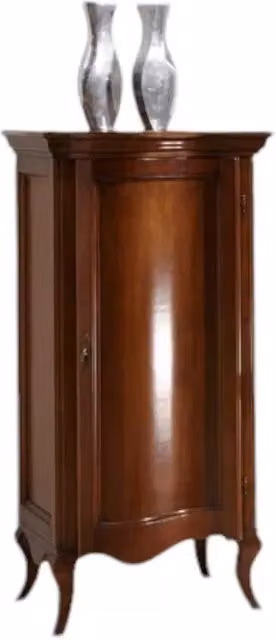 Vetrina classica con anta in vetro Mobili 2G in legno massello color noce L 51 cm, P 44 cm, H 108 cm – 2