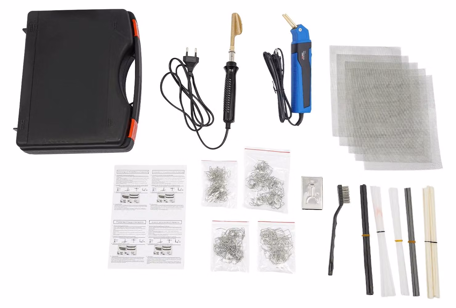Kit saldatrice - XC-70C - Potenza: 100W - Alimentazione: 220V - Spina europea - Temperatura massima: 426°C - Valigetta per utensili per la riparazione auto - Colore: blu