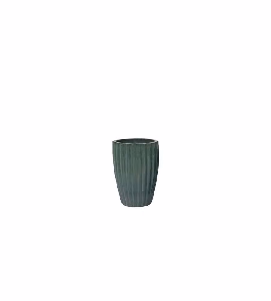 Vaso Audrey per piante Cilindrico Blu 29x44 cm in Terracotta Smaltata