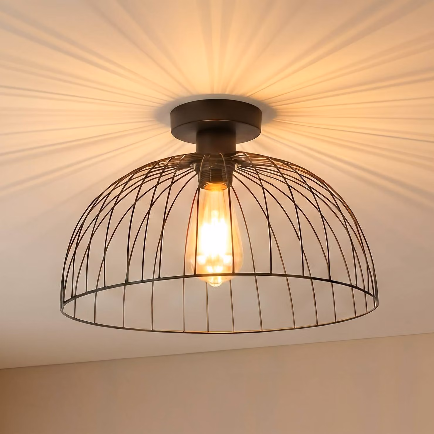 Plafoniera soffitto Kadeh Opviq, dimmerabile, Nero, Soggiorno / Sala da pranzo, Metallo, Moderno, Plafoniera