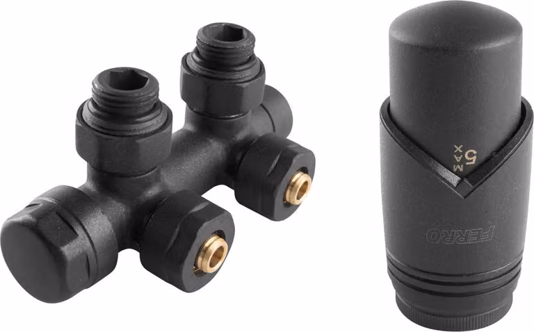Set termostatico decorativo tipo ZTD30AT, combinato, angolare, antracite, senza preselezione