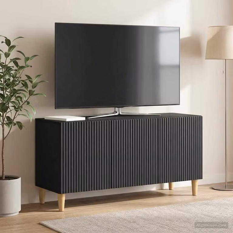 Mobile TV moderno vidaXL in legno ingegnerizzato nero e marrone L: 99 cm, P: 34,5 cm, H: 50 cm