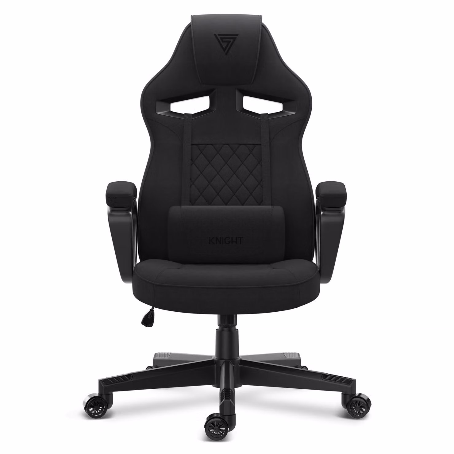 SENSE7 Knight Sedia da gioco in tessuto nero - Sedia da ufficio ergonomica Sedia da scrivania Sedia da gioco Sedia girevole Sedia da gaming PC 120 kg Chair