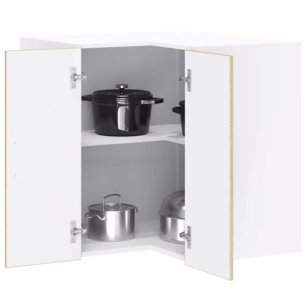 Pensile da cucina ad angolo vidaXL Lucca moderno in MDF bianco e marrone L/P/H: 60 x 57 x 30 cm