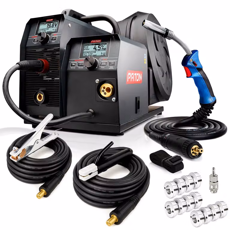 PATON ProMIG-350-15-4-400V Saldatrice MIG 3 in 1, - Saldatrice professionale a inverter con torcia, portaelettrodo e pinza di terra - Per MIG/MAG