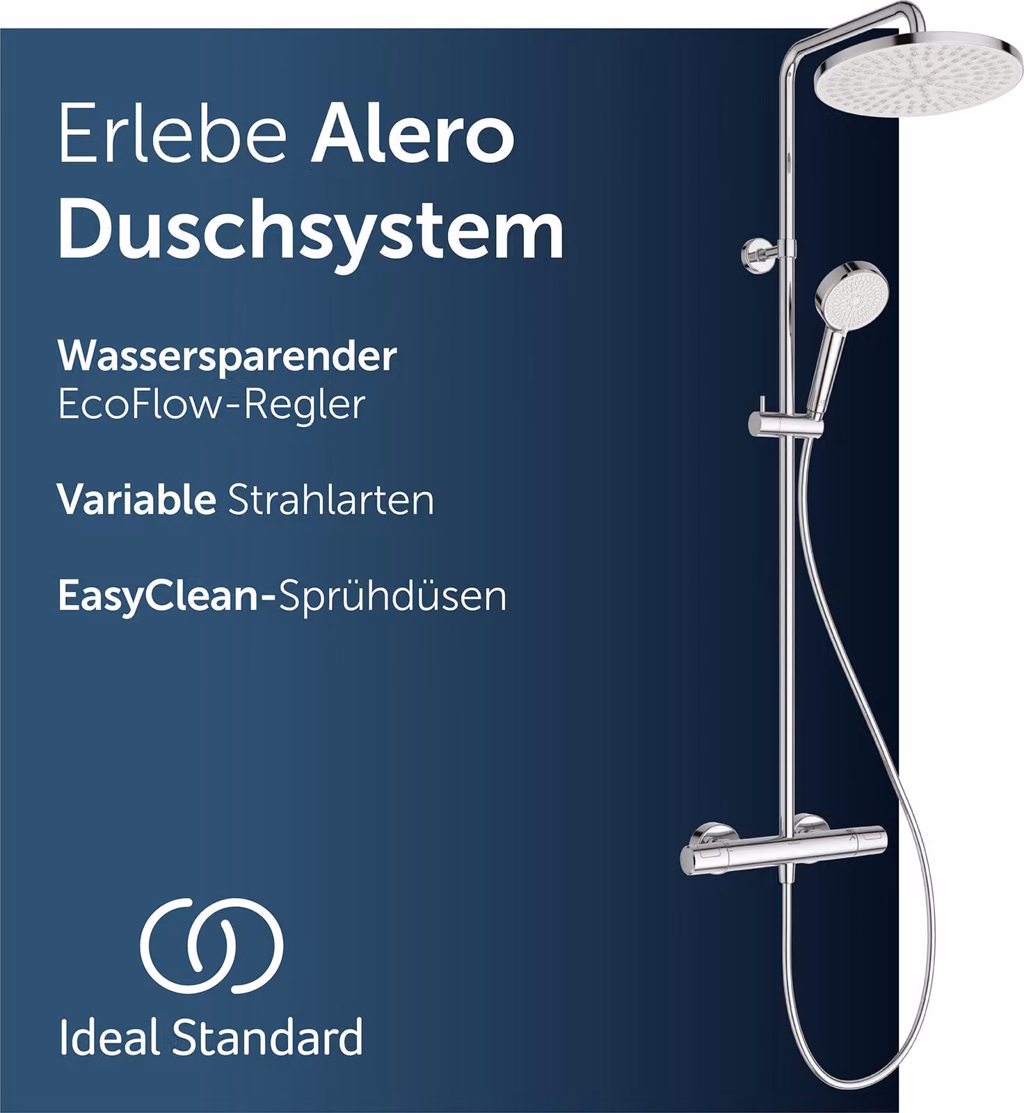 Sistema doccia Ideal Standard Alero, doccetta con due tipi di getto – Cromo