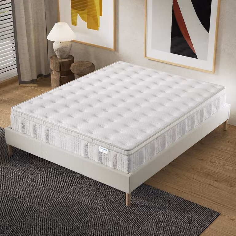 Materasso a molle insacchettate, dimensioni 140 x 200 cm, spessore 30 cm – Realizzato con molle insacchettate e schiuma di carbone attivo – Assorbe l'umidità e offre un supporto indipendente