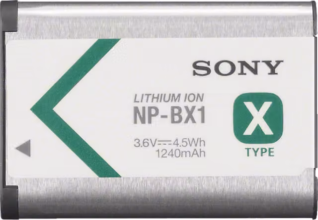 Batteria ricaricabile Sony NP-BX1 serie X agli ioni di litio color argento