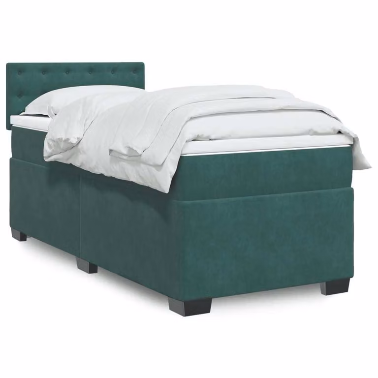 Maison Exclusive - Letto boxspring con materasso verde scuro 100x200 cm velluto