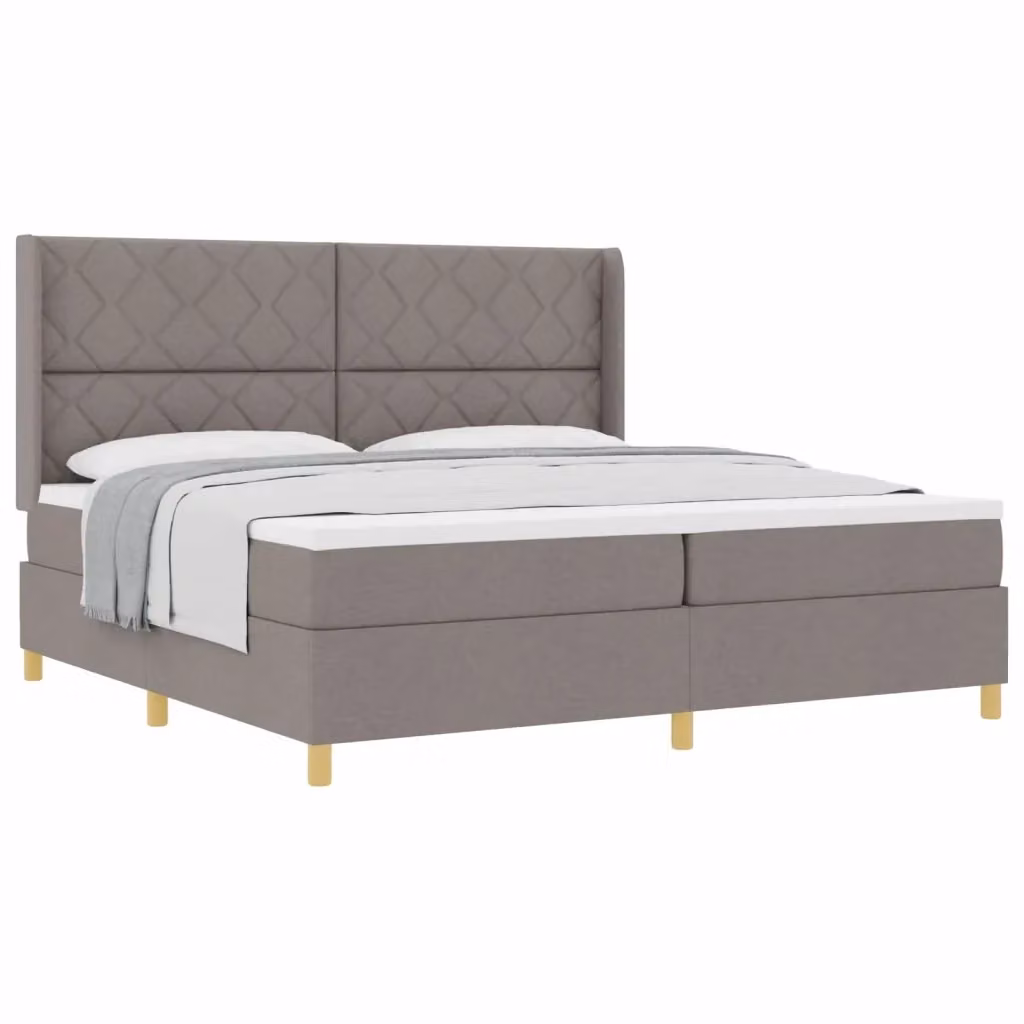 Letto a molle con testiera Talpa vidaXL in tessuto beige o grigio, L/P: 200 x 200 cm – 2