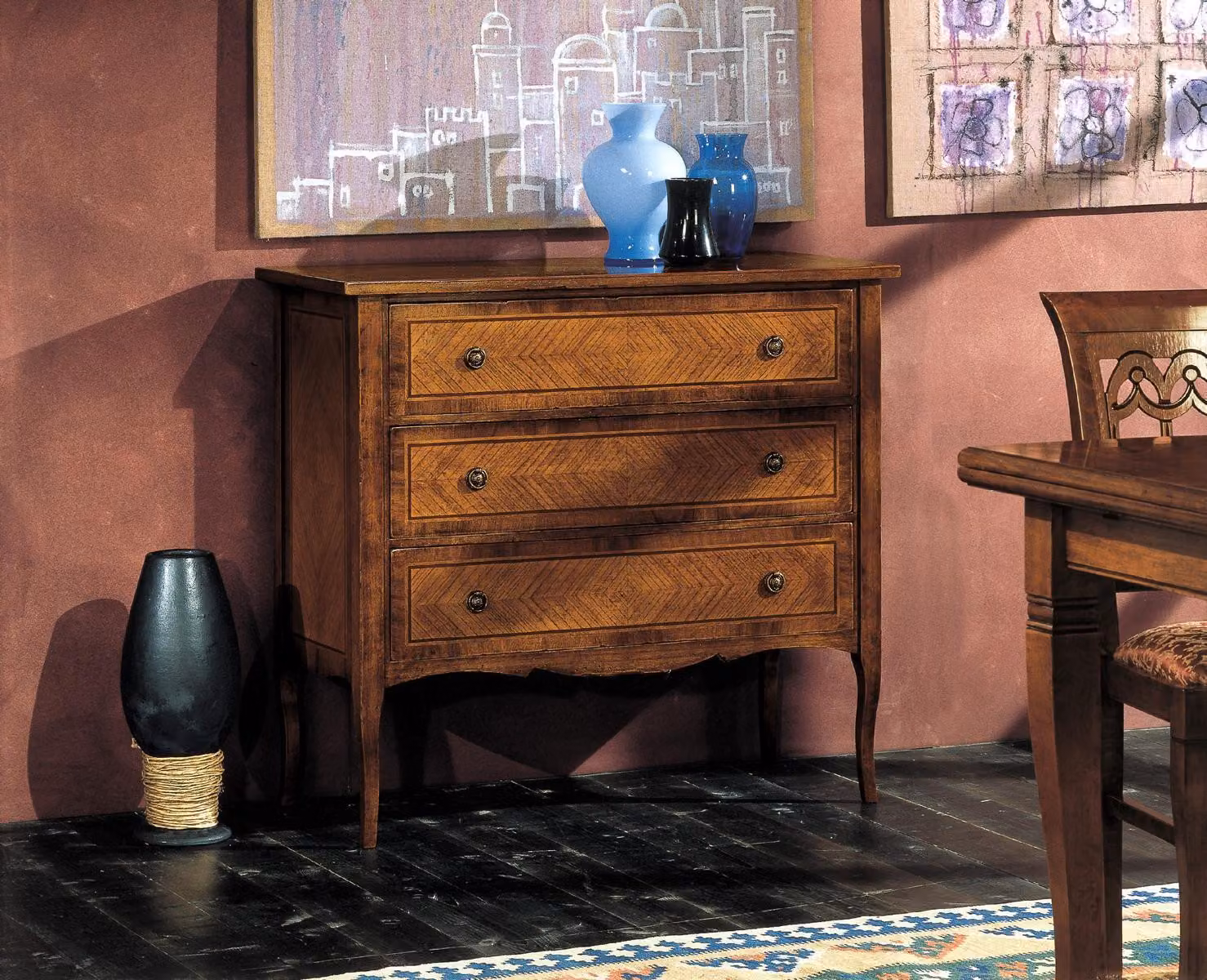 Massiv Holz Schrank Möbel Kommoden Braun Sideboard Kommode Anrichte Sideboards