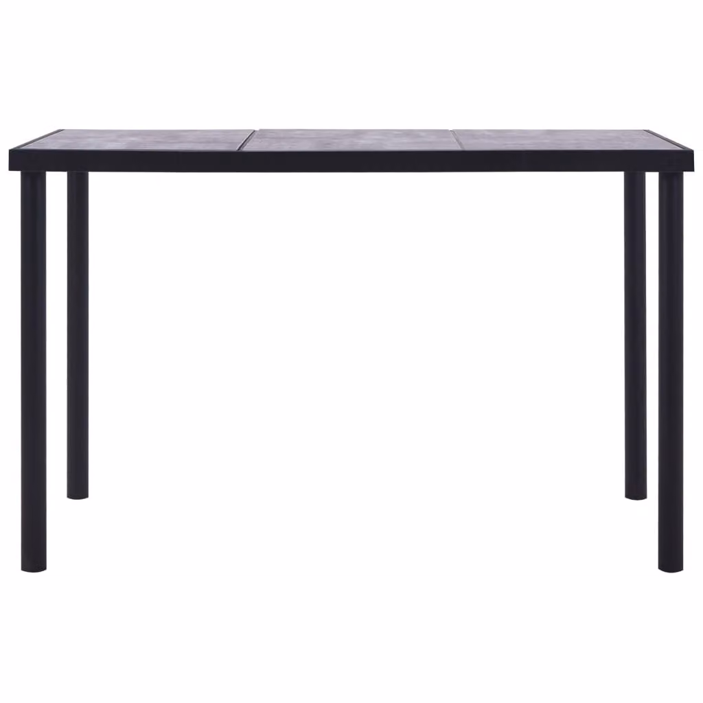 Tavolo da Pranzo Nero e Grigio Cemento 160x80x75 cm in MDF