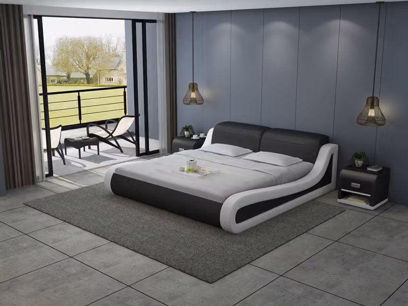 Leder Bett mit USB Polster Betten Luxus Doppel Hotel Ehe Big 140/160/180 LB8831
