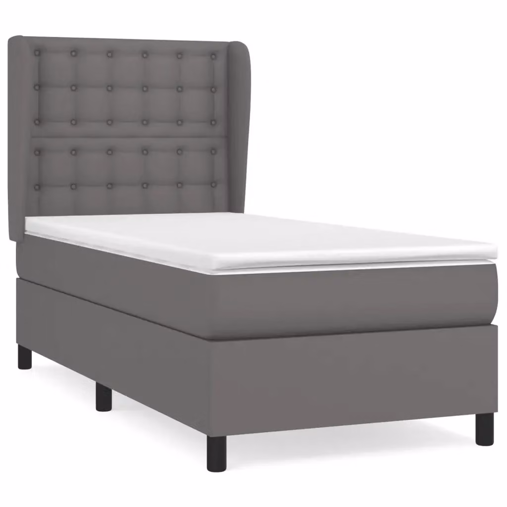 Letto a molle con materasso vidaXL in similpelle grigio e bianco L/P/H: 203 x 83 x 128 cm – 2