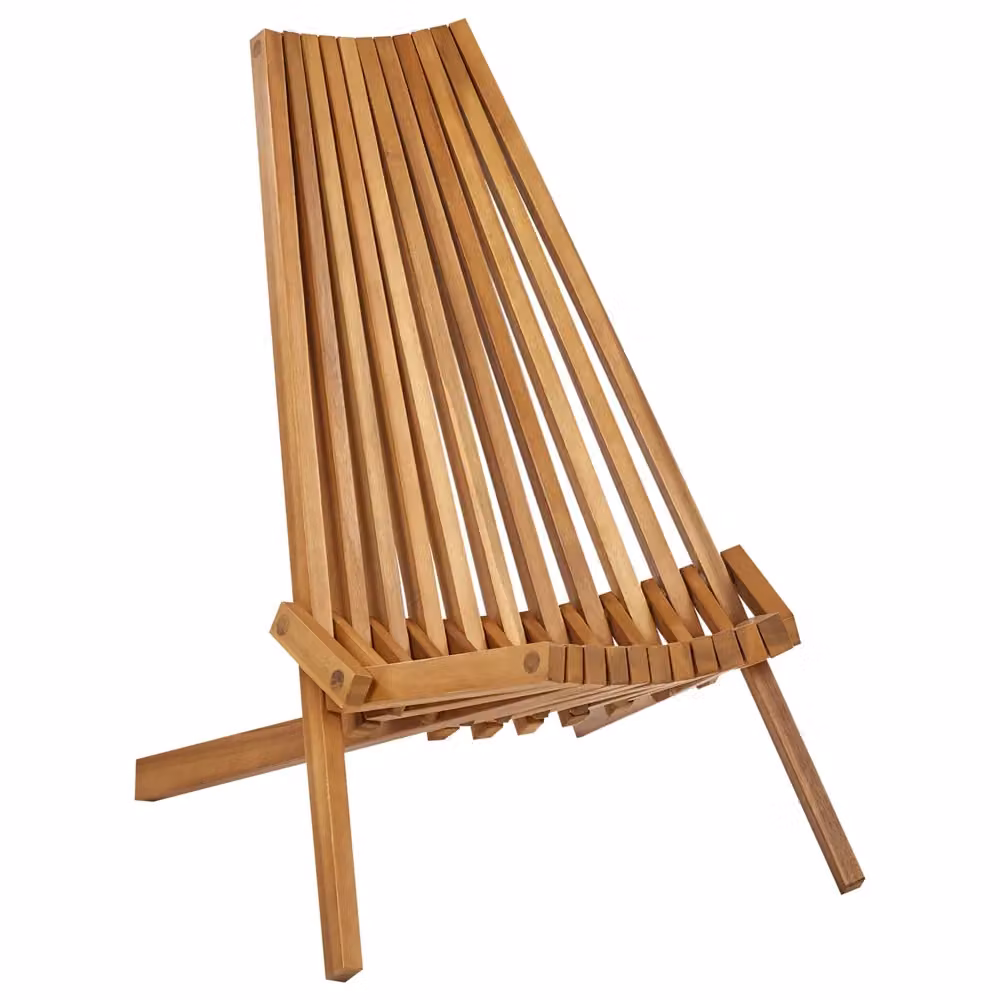 Set di 2 sedie da giardino BELIANI in legno di acacia marrone, modello pieghevole in stile rustico per esterni – 2