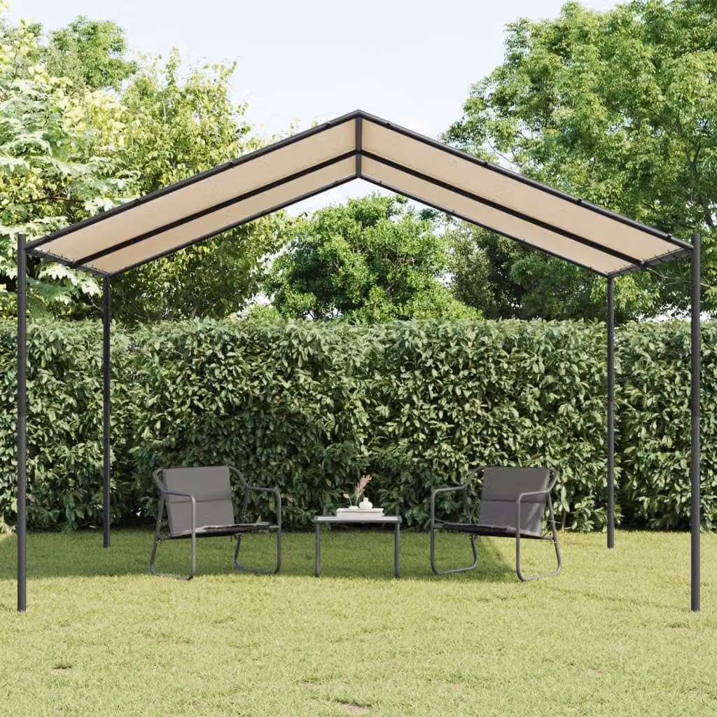vidaXL Tenda a Baldacchino Beige in Acciaio e Poliestere 4 x 4 m
