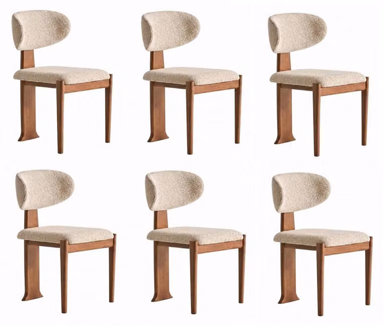 6 sedie, design elegante, colore beige, stile moderno e raffinato, aspetto elegante e di pregio