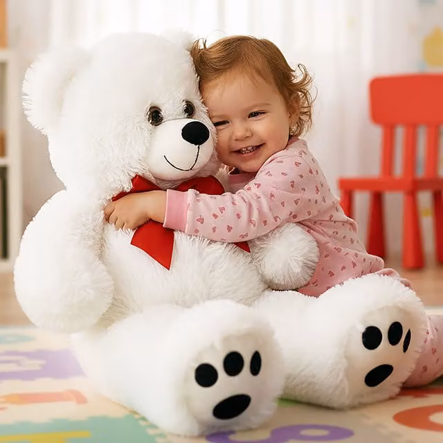 Peluche Orsacchiotto DEUBA bianco, Altezza: 50 cm – 1