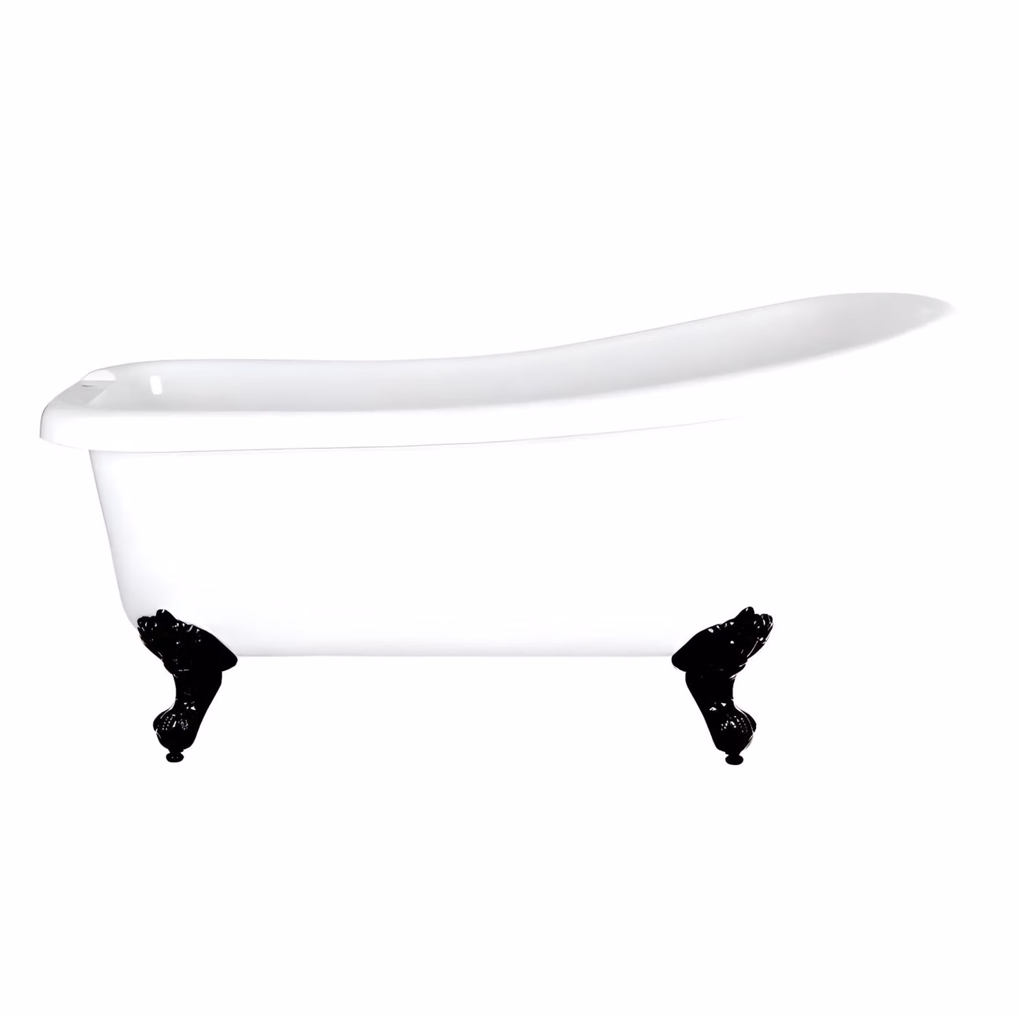 Vasca da Bagno Centro Stanza in Acrilico con Schienale Alto 1710 x 740mm con Piedini Neri - Legend