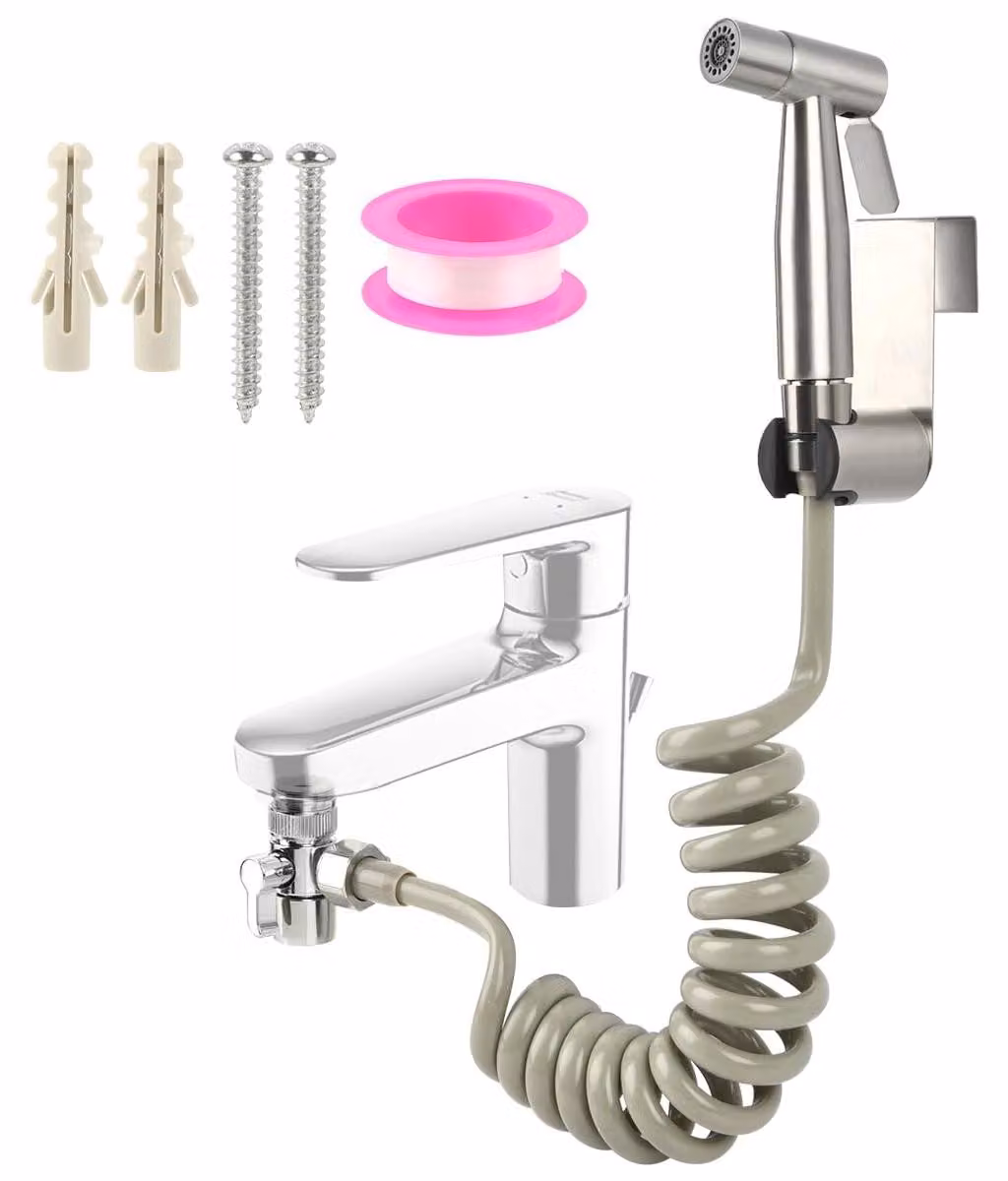 Set di doccette per bidet in acciaio inossidabile con supporto a parete
