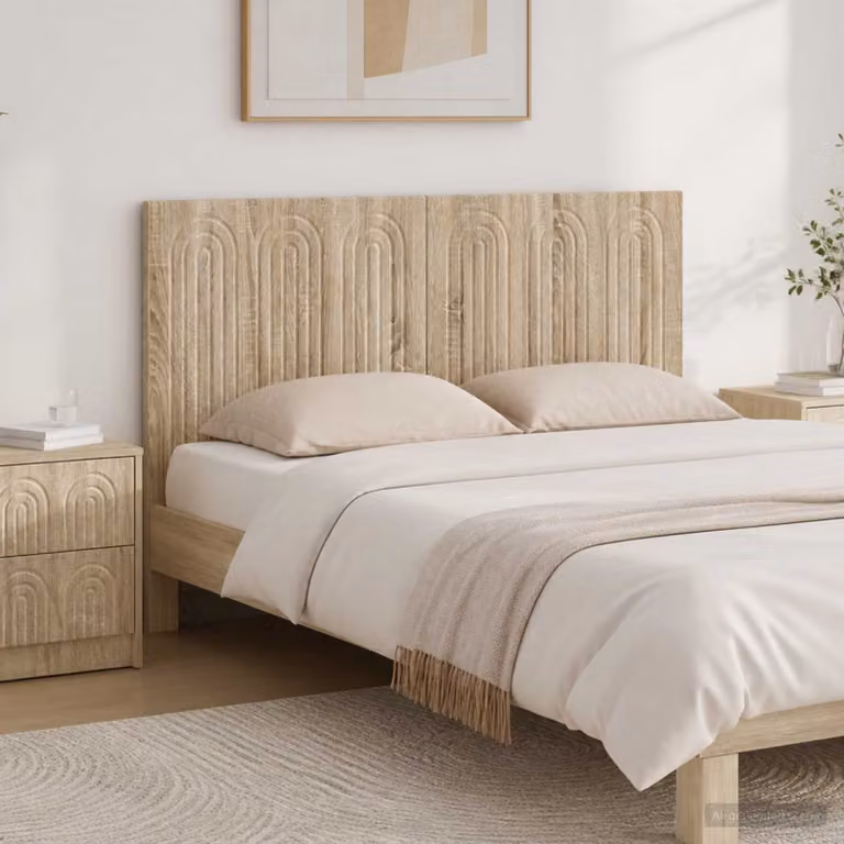 Testiera da muro vidaXL ALKMAAR in legno ingegnerizzato Rovere Sonoma, marrone, L: 142 cm, H: 50 cm, P: 12,2 cm