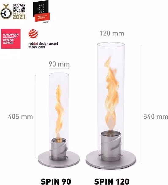 Lampada a Bio-Etanol 120 grigio - Lampada multifunzionale per Esterno e Interno