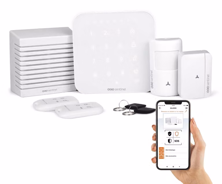 Sistema di allarme wireless con Wi-Fi/GSM 4G, composto da 4 elementi, modello KitAlarm
