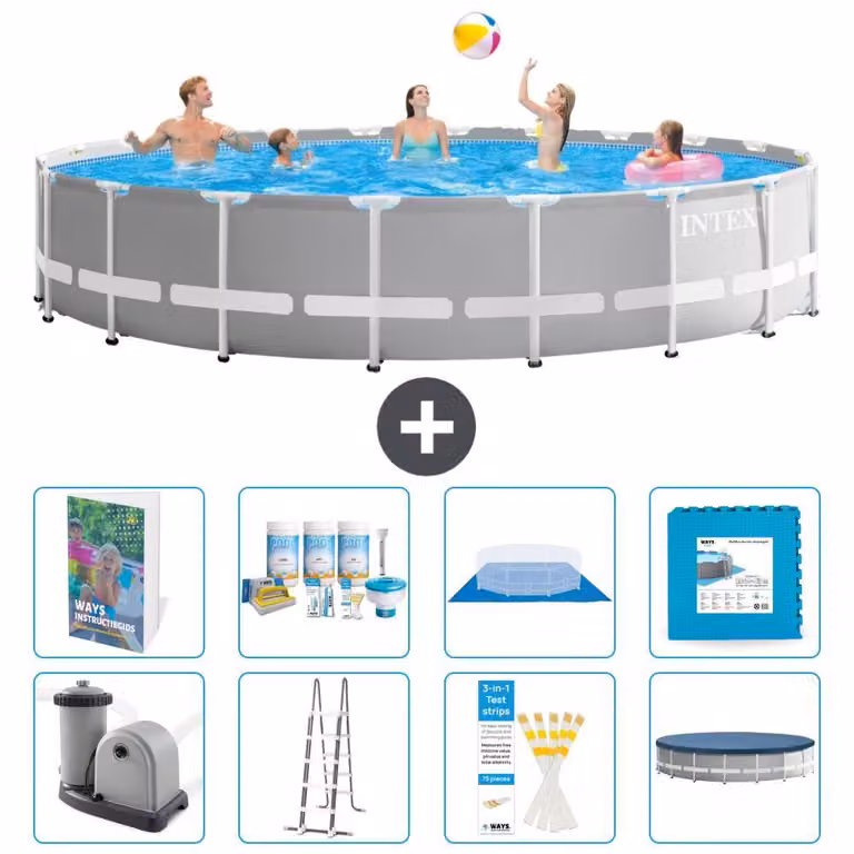 Struttura per piscina a forma di prisma - 610x132 cm - composta da 7 elementi - modello S536