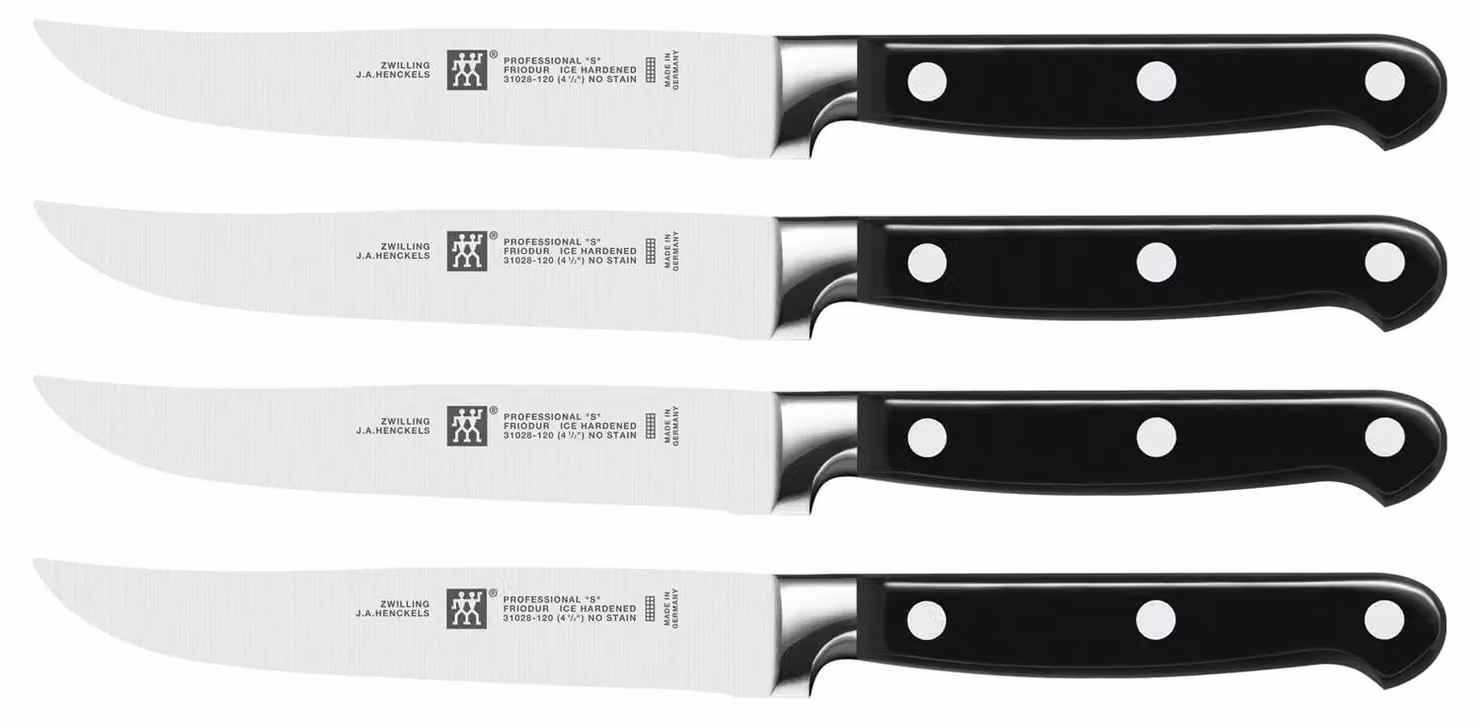 Set coltelli 4 pezzi da bistecca serie Professional S di Zwilling, 12cm