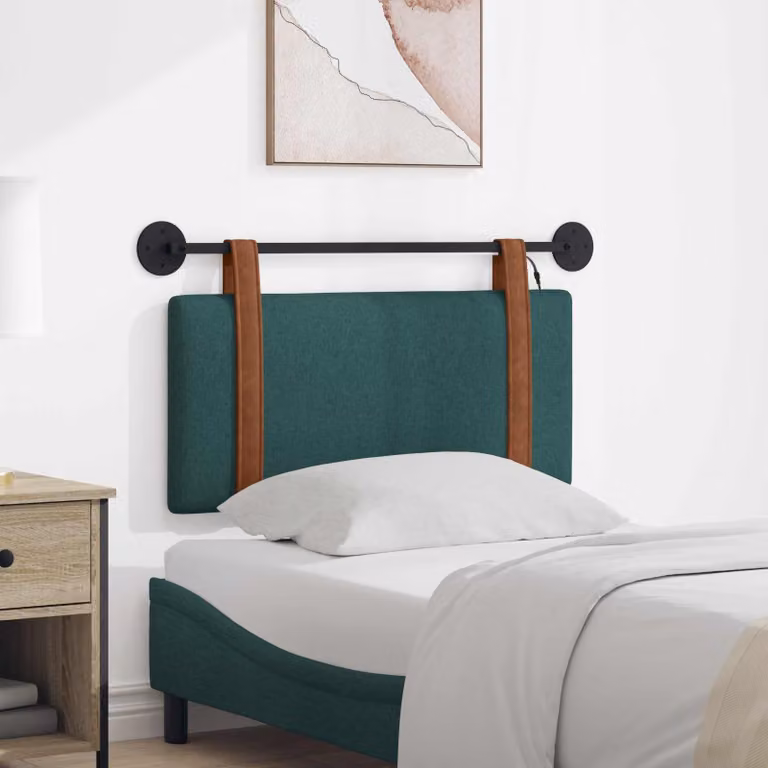 Testiera sospesa vidaXL con luce LED integrata in ecopelle verde scuro
