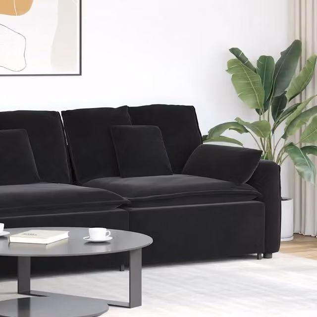 Modulo Terminale Bracciolo Divano Modulare con Cuscini-Sofa Modulare-Divanetto 100 cm 658641