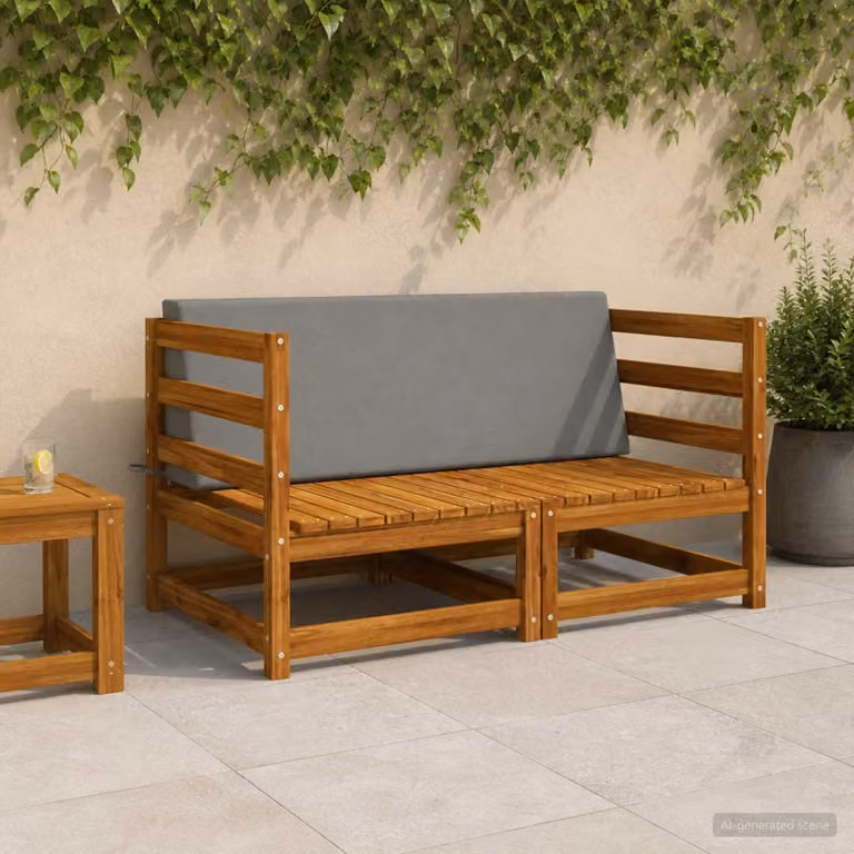 Cuscino schienale vidaXL SOEST in poliestere grigio L 120 x P 40 x H 20 cm
