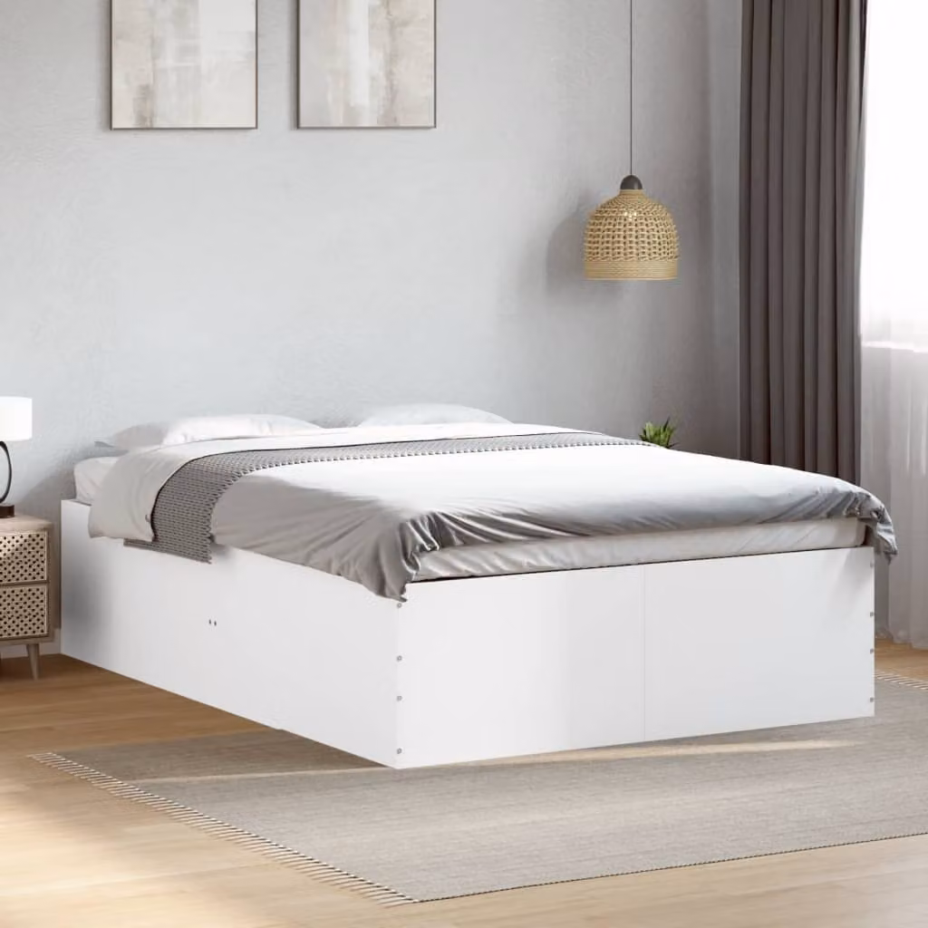 vidaXL Giroletto Bianco in Legno Multistrato con Cassetti L/P/H: 138 x 193 x 45 cm – 1