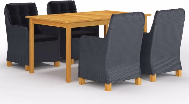 Maison Exclusive - Set da pranzo da giardino 5 pezzi, grigio scuro